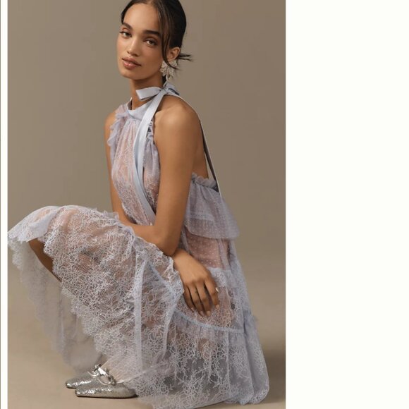 Brand New By Anthropologie Lace Halter Tunic Dress - Picture 4 of 11